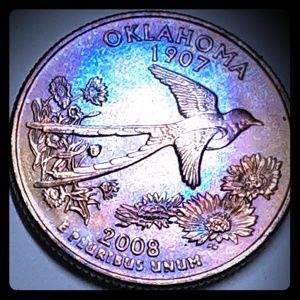 Toned 2008 oaklahoma state quarter